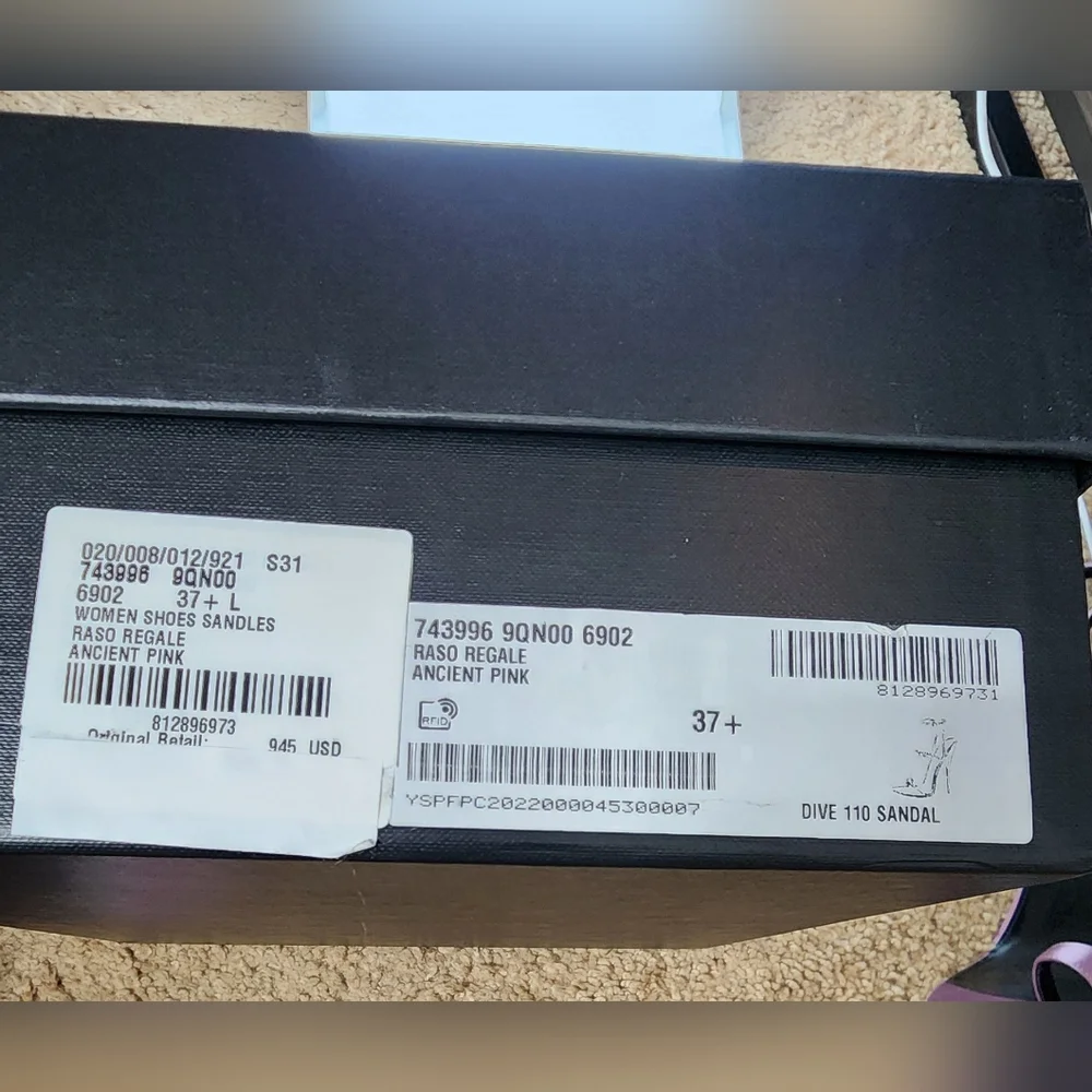 Saint Laurent Women's Pink Strappy Heels - Picture 5 of 7